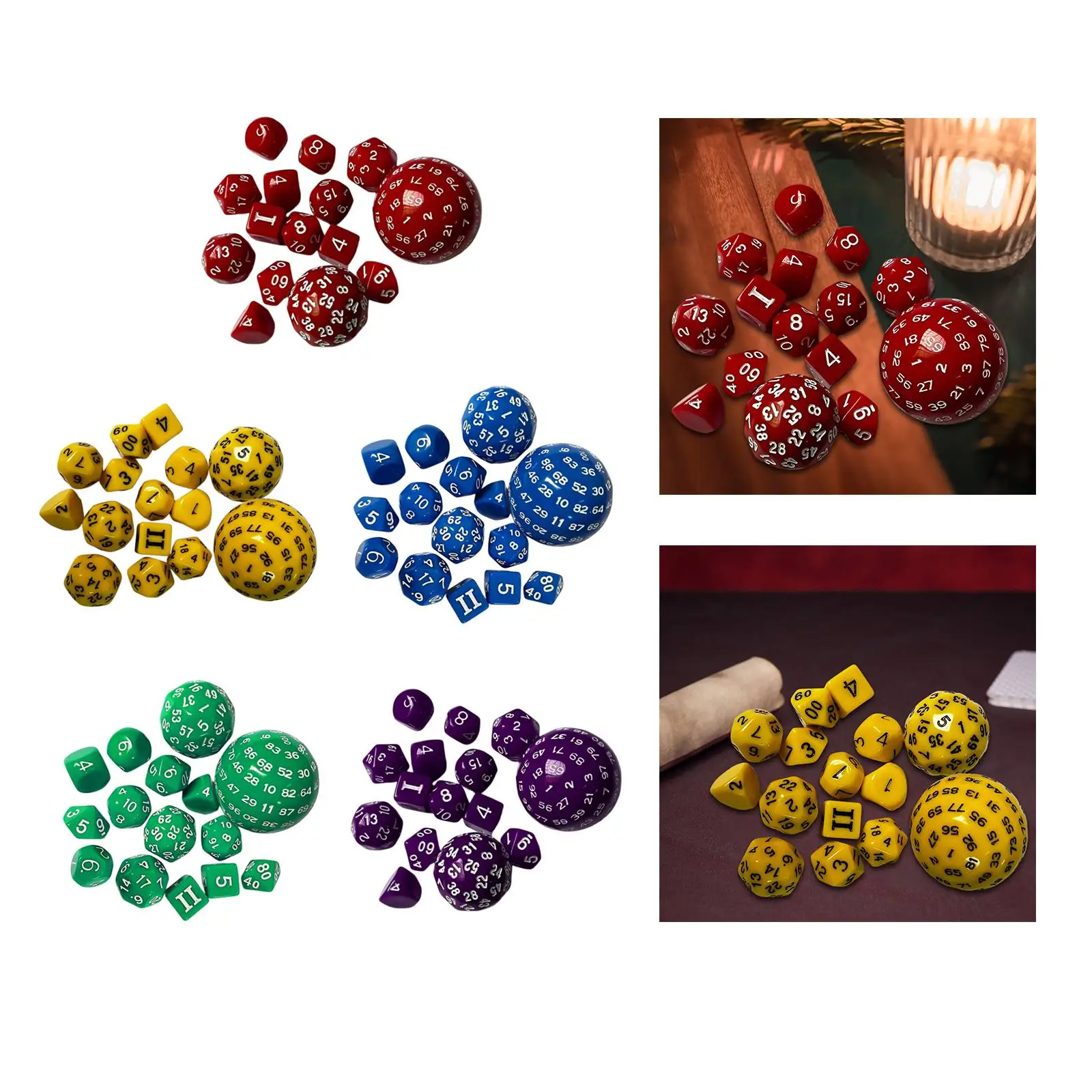 15 Pack Acrylic Multi Sided Game Dice Set for Collection Entertainment
15 Pack Acrylic Multi Sided Game Dice Set for Collection Entertainment