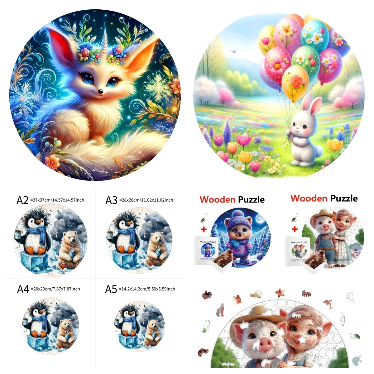 Fox Rabbit Penguin Bear Cute Animals Creative Wooden Puzzles Creative Handmade Decorations Festival Gifts
Fox Rabbit Penguin Bear Cute Animals Creative Wooden Puzzles Creative Handmade Decorations Festival Gifts