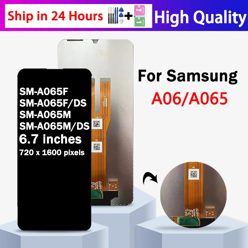 6,7 "Новый ЖК-дисплей для Samsung A06 A065, сменный сенсорный экран с цифровым преобразователем для Samsung A065F A065M SM-A065F/DS
6,7 "Новый ЖК-дисплей для Samsung A06 A065, сменный сенсорный экран с цифровым преобразователем для Samsung A065F A065M SM-A065F/DS