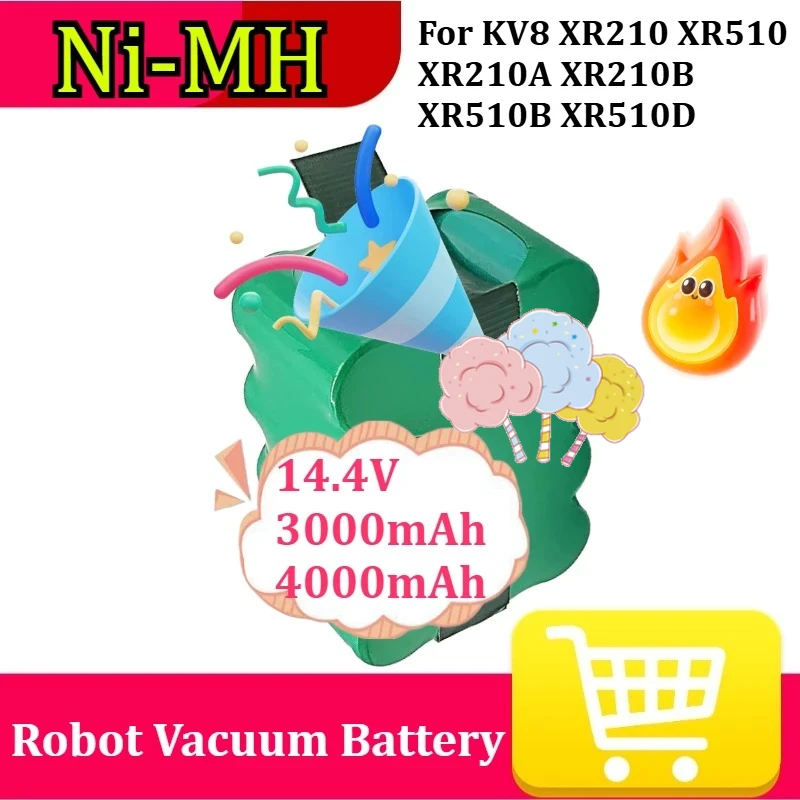 Аккумулятор Ni-MH 14.4В 3000/4000мАч для робота-пылесоса KV8 XR210 XR510 XR210A XR210B XR510B XR510D
Аккумулятор Ni-MH 14.4В 3000/4000мАч для робота-пылесоса KV8 XR210 XR510 XR210A XR210B XR510B XR510D