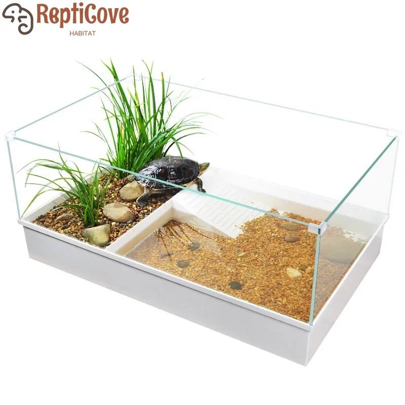 Большой аквариум-вилла для черепах с экологичным оформлением, пластиковый контейнер для домашнего разведения бразильских черепах, со встроенной зоной для загара и отдыха.
Большой аквариум-вилла для черепах с экологичным оформлением, пластиковый контейнер для домашнего разведения бразильских черепах, со встроенной зоной для загара и отдыха.