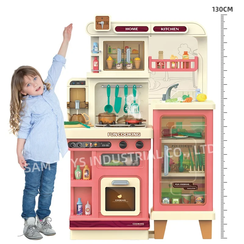 Samtoy 103CM Girls Kids Cooking Set Kitchen Food Toys Pretend Play Children Big Kitchen Toy With Sound And Light Spray
Samtoy 103CM Girls Kids Cooking Set Kitchen Food Toys Pretend Play Children Big Kitchen Toy With Sound And Light Spray