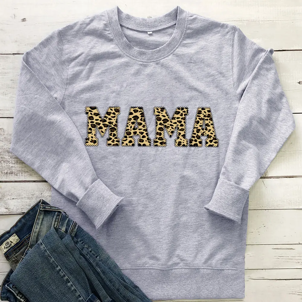 MAMA Leopard Printed Mother's Day Sweatshirt Women 100%Cotton Spring Autumn Funny Casual Long Sleeve Top Gift for Mom
MAMA Leopard Printed Mother's Day Sweatshirt Women 100%Cotton Spring Autumn Funny Casual Long Sleeve Top Gift for Mom