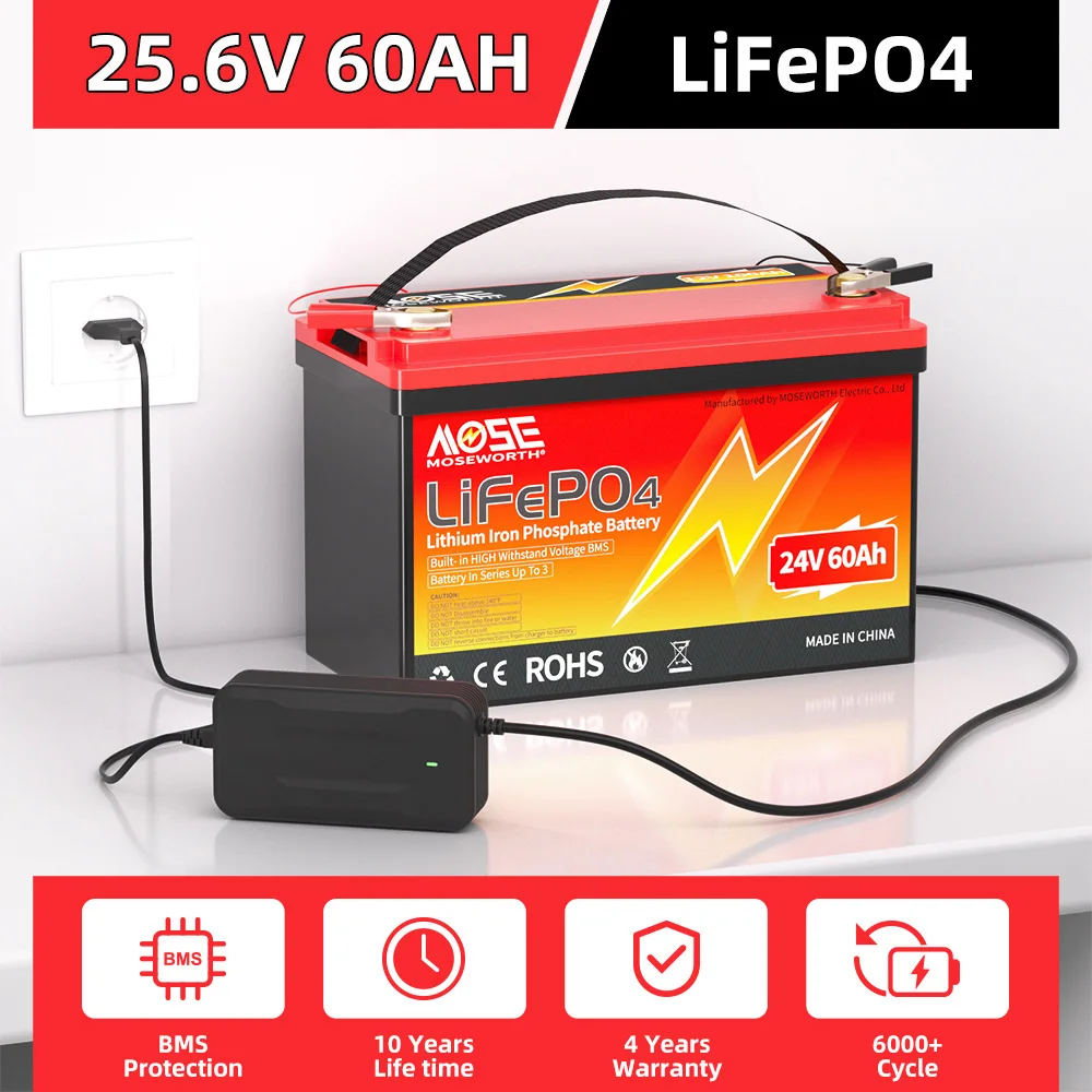 24V 60Ah LiFePO4 Battery Pack Built in BMS Powerbank Lithium Iron Phosphate Rechargeable Batteries Deep Cycle for RV Boat Camper
24V 60Ah LiFePO4 Battery Pack Built in BMS Powerbank Lithium Iron Phosphate Rechargeable Batteries Deep Cycle for RV Boat Camper