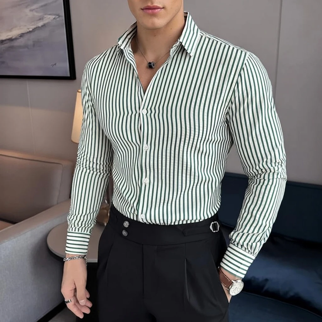 New Fashion Business Cotton Men's Striped Shirt Casual Button Up Long Sleeve Blouses Men Spring Autumn Social Camisa Masculina
New Fashion Business Cotton Men's Striped Shirt Casual Button Up Long Sleeve Blouses Men Spring Autumn Social Camisa Masculina