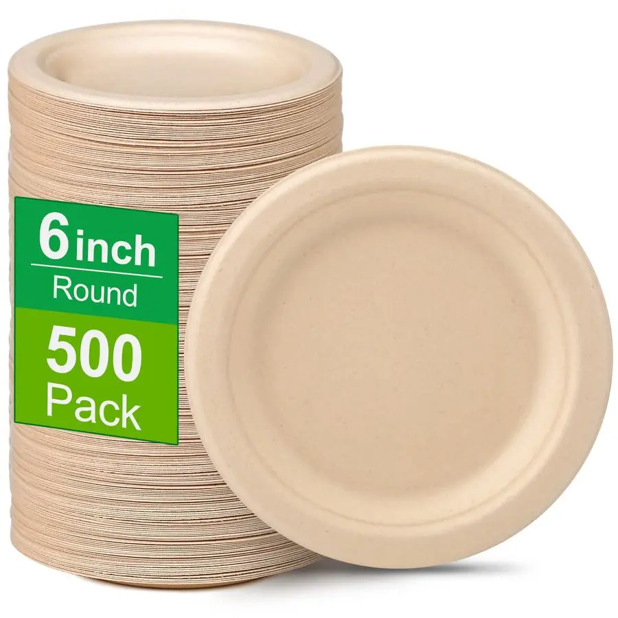 Plates 6 inch, 500 Pack Small Paper Plates Bulk, 100 Compostable Plates Made from Sugarcane Fibers, Eco Friendly Disposable Plat
Plates 6 inch, 500 Pack Small Paper Plates Bulk, 100 Compostable Plates Made from Sugarcane Fibers, Eco Friendly Disposable Plat