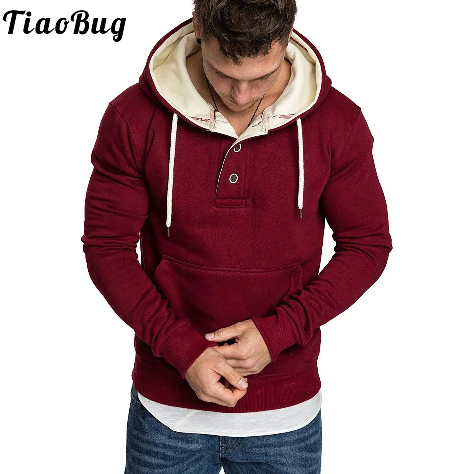 2023 Autumn Mens Fashion Button Hooded Sweatshirt Jacket Casual Long Sleeve Drawstring Hoodie Solid Color Slim Fit Pullover Tops
2023 Autumn Mens Fashion Button Hooded Sweatshirt Jacket Casual Long Sleeve Drawstring Hoodie Solid Color Slim Fit Pullover Tops