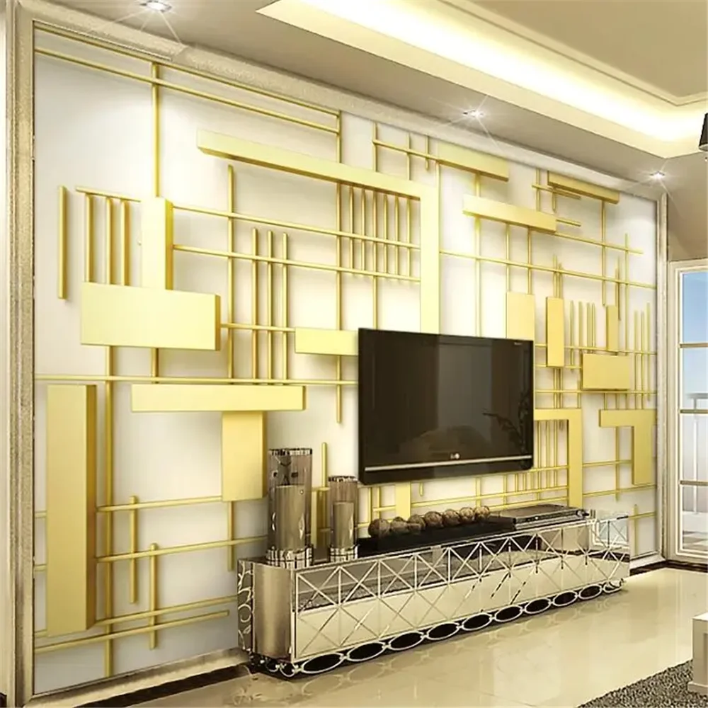 Custom wallpaper mural 3d three-dimensional fashion geometric golden square mosaic TV background wall papel de parede stickers
Custom wallpaper mural 3d three-dimensional fashion geometric golden square mosaic TV background wall papel de parede stickers