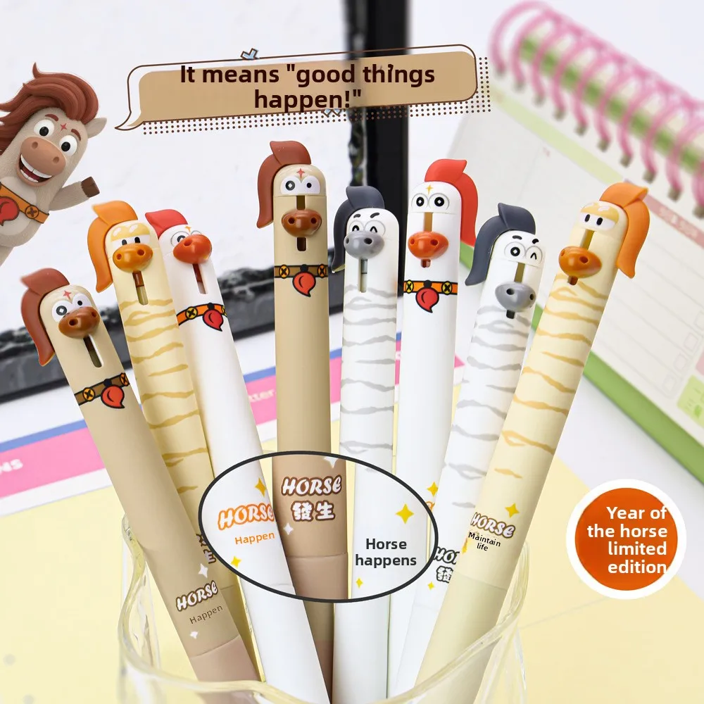 Cute Pony Quick-Drying Pressed Neutral Pen - Fun and Quirky Horse Year Limited Edition Study Pen, Black Pen
Cute Pony Quick-Drying Pressed Neutral Pen - Fun and Quirky Horse Year Limited Edition Study Pen, Black Pen