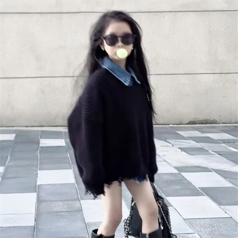 Toddler and Kids Autumn Spring Sweater 2025 New Korean Fashionable Girl Solid Color All-match Long Sleeve Knitwear 
Toddler and Kids Autumn Spring Sweater 2025 New Korean Fashionable Girl Solid Color All-match Long Sleeve Knitwear