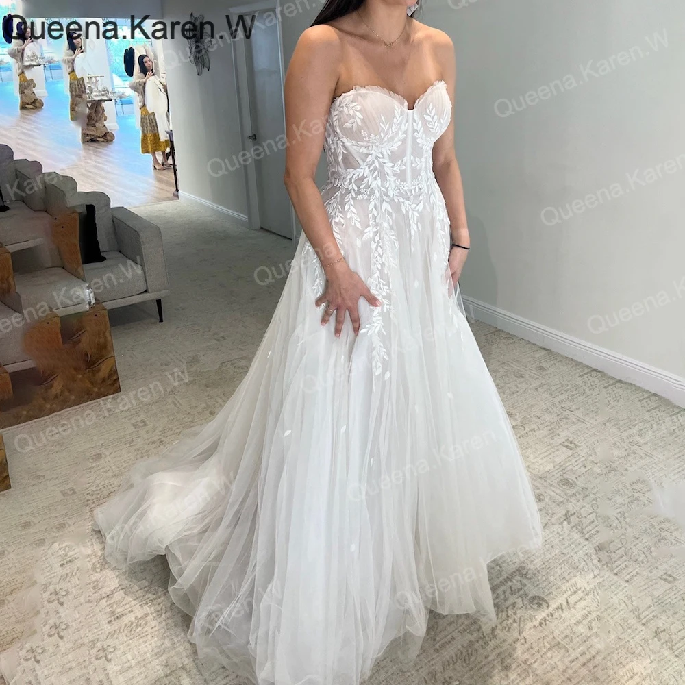 Elegant Boho A line Wedding Dress strapless lace applique bride dress robe de mariee A line Wedding Bridal Gown
Elegant Boho A line Wedding Dress strapless lace applique bride dress robe de mariee A line Wedding Bridal Gown