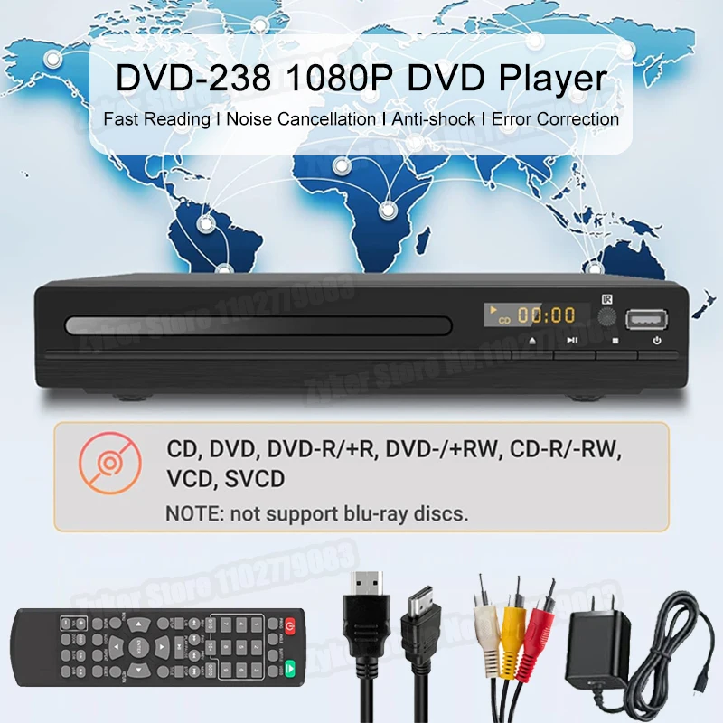 DVD 238 1080P DVD-плеер HD DVD-плеер Домашний мультимедийный DVD-плеер Коробка для ТВ DVD CD-плеер HDMI-совместимые системы домашнего кинотеатра
DVD 238 1080P DVD-плеер HD DVD-плеер Домашний мультимедийный DVD-плеер Коробка для ТВ DVD CD-плеер HDMI-совместимые системы домашнего кинотеатра
