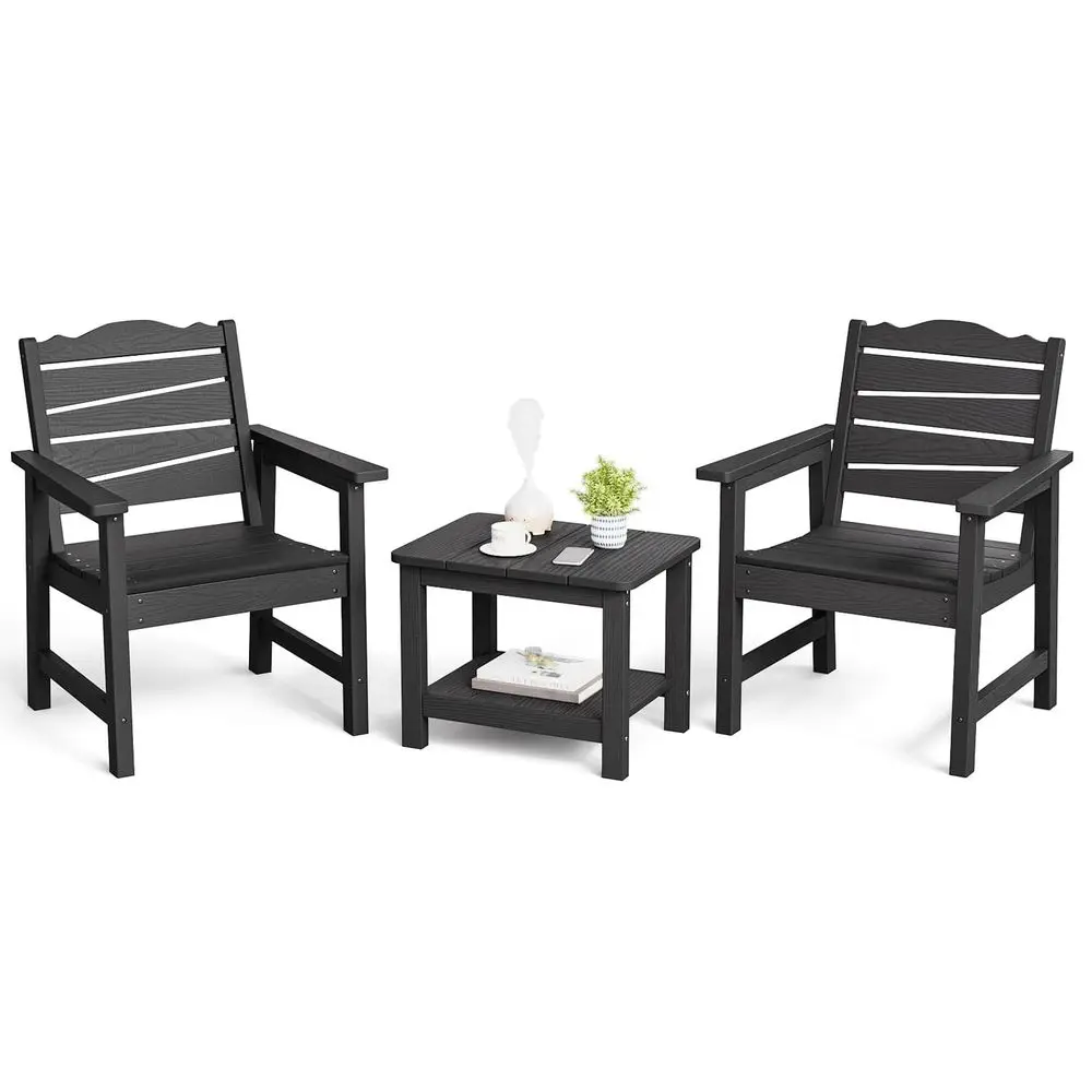 Chairs Set, 3 Pieces Weatherproof HIPS Outdoor Furniture, Patio Chairs Conversation Sets with Side Table for Garden Porch Lawn
Chairs Set, 3 Pieces Weatherproof HIPS Outdoor Furniture, Patio Chairs Conversation Sets with Side Table for Garden Porch Lawn