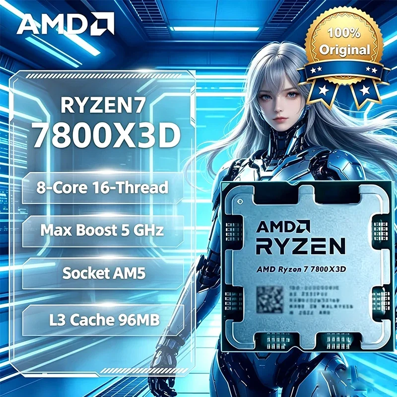 AMD Ryzen 7 7800X3D 8-Core 16-Thread B650 5NM 4.2GHz Socket AM5 L3=96M R7 7800X3D Processor 120W DDR5 No Fan
AMD Ryzen 7 7800X3D 8-Core 16-Thread B650 5NM 4.2GHz Socket AM5 L3=96M R7 7800X3D Processor 120W DDR5 No Fan