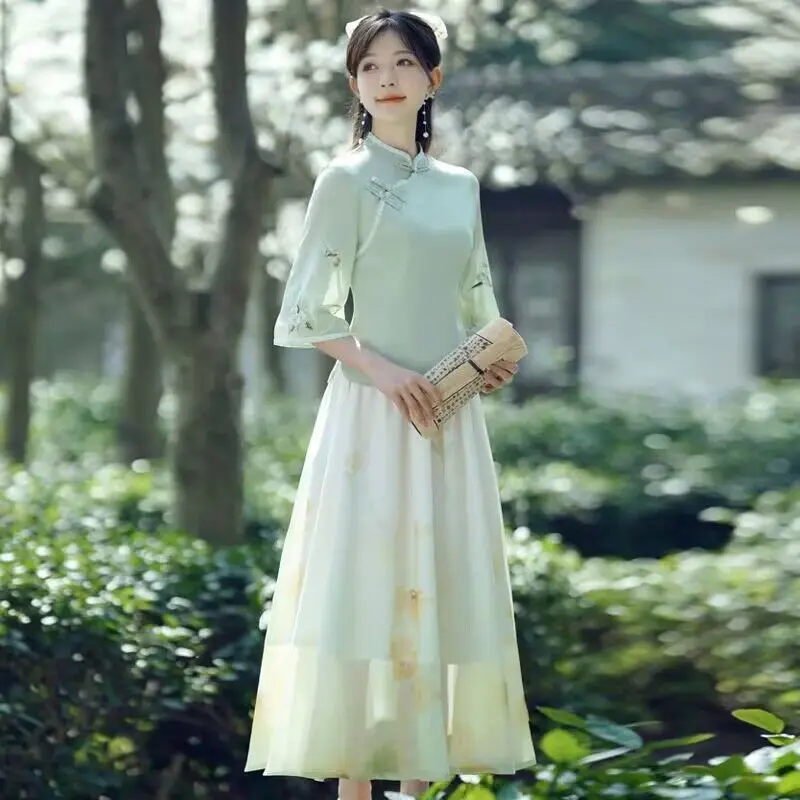 Traditional Chinese Clothing Women's Cheongsam Retro Art Republic Cheongsam Zen Tea Clothing Daily Improvement Hanfu
Traditional Chinese Clothing Women's Cheongsam Retro Art Republic Cheongsam Zen Tea Clothing Daily Improvement Hanfu