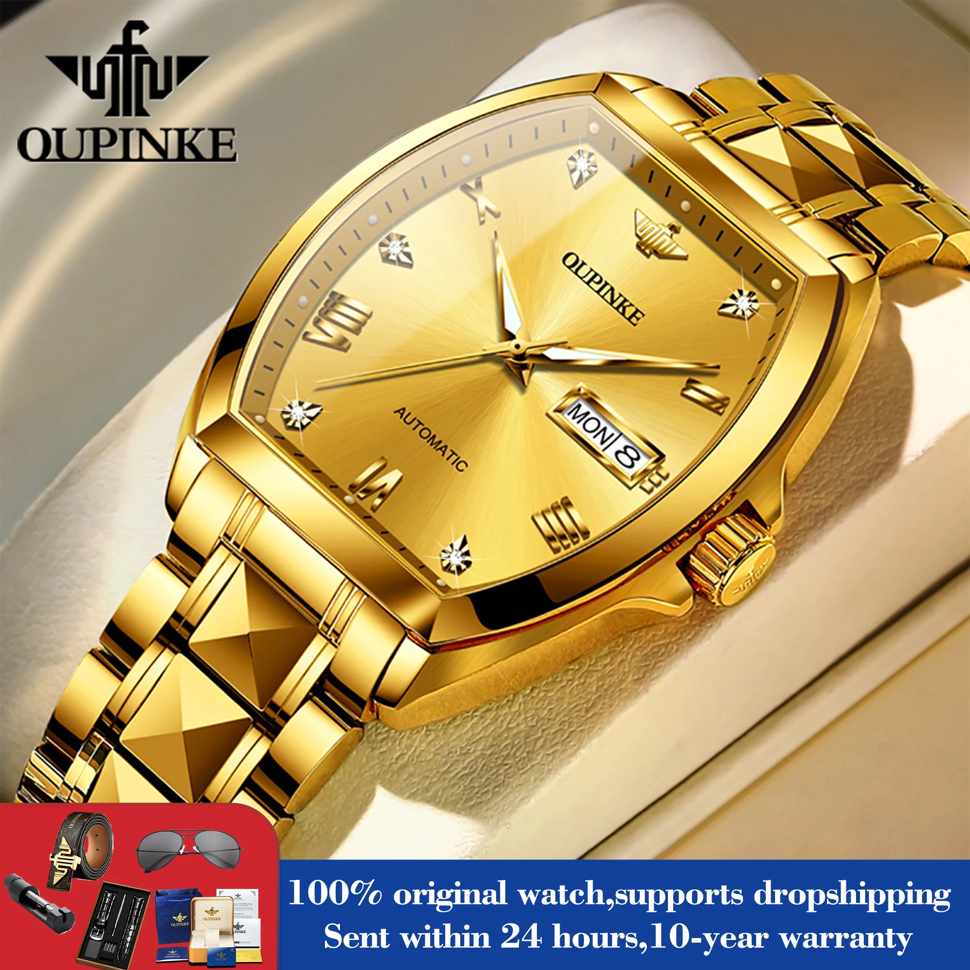 OUPINKE 3200 Watch For Men Tonneau Case Luxury Dual Calendar Clock Waterproof Luminous Classic Business Mechanical Man Watches
OUPINKE 3200 Watch For Men Tonneau Case Luxury Dual Calendar Clock Waterproof Luminous Classic Business Mechanical Man Watches