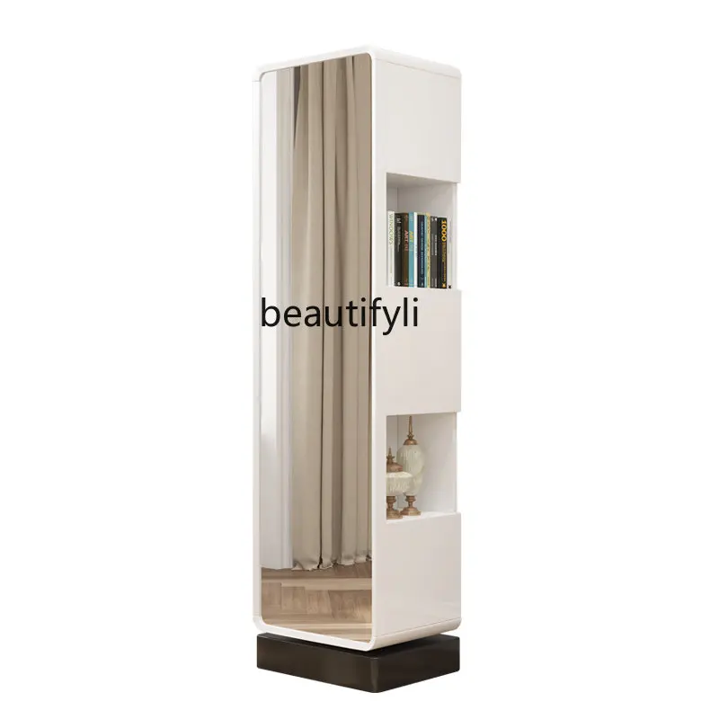 Cream Style Mirror Full Body Floor Mirror Household Mobile Rotating Wardrobe with Dressing Mirror Integrated Storage Cabinet
Cream Style Mirror Full Body Floor Mirror Household Mobile Rotating Wardrobe with Dressing Mirror Integrated Storage Cabinet