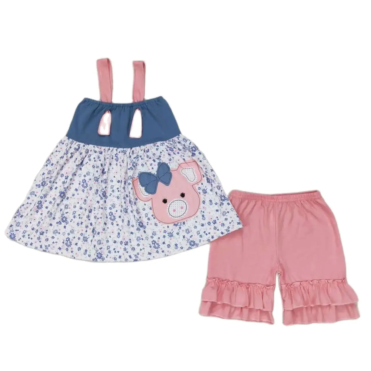GSSO0493 Kids Girls Summer Outfit Sets Sleeves Top Bowknot Piggy Floral Print With Shorts Children Clothes
GSSO0493 Kids Girls Summer Outfit Sets Sleeves Top Bowknot Piggy Floral Print With Shorts Children Clothes