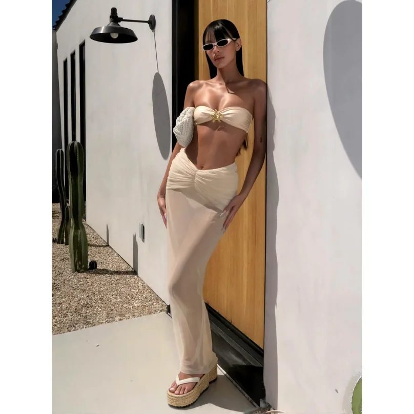 2026 Summer 3 Piece Bikini Sets Strapless Bikini Top With Half Long Skirt Cover ups Beach Wear Female Biquini Bathing Suit K210
2026 Summer 3 Piece Bikini Sets Strapless Bikini Top With Half Long Skirt Cover ups Beach Wear Female Biquini Bathing Suit K210
