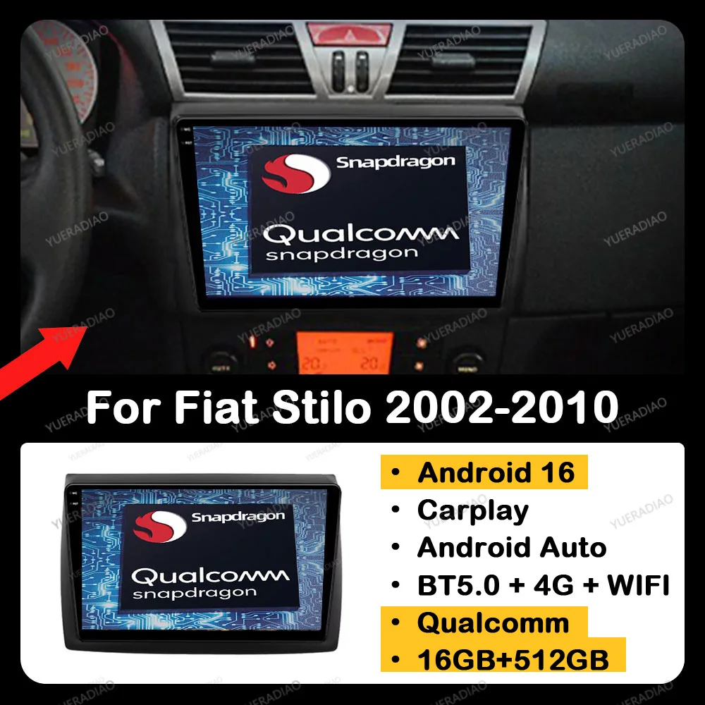 Android 16 Car Radio For Fiat Stilo 2002 2003 2004 - 2010 Carplay Auto Multimedia Stereo Video Player GPS NAVI QLED WIFI 4G 2DIN
Android 16 Car Radio For Fiat Stilo 2002 2003 2004 - 2010 Carplay Auto Multimedia Stereo Video Player GPS NAVI QLED WIFI 4G 2DIN
