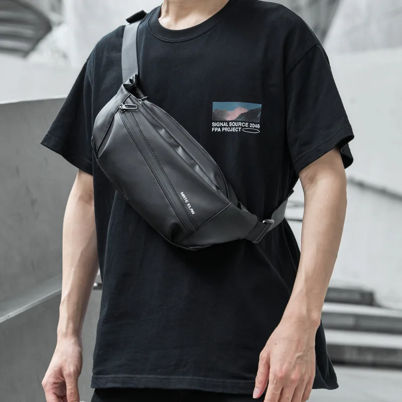 Waterproof PVC black chest bag, men's lightweight crossbody backpack, large-capacity multi-functional travel bag
Waterproof PVC black chest bag, men's lightweight crossbody backpack, large-capacity multi-functional travel bag