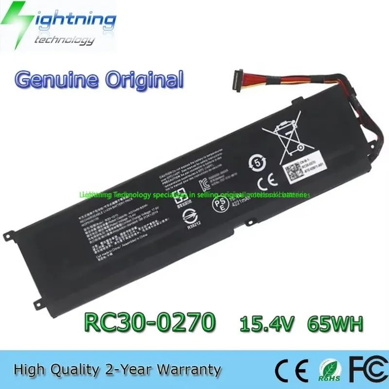 RC30-0270 15,4 В 65 Втч Оригинальный аккумулятор для ноутбука Razer Blade 15 Base RZ09-02705E76-R3U1 RZ09-03006
RC30-0270 15,4 В 65 Втч Оригинальный аккумулятор для ноутбука Razer Blade 15 Base RZ09-02705E76-R3U1 RZ09-03006