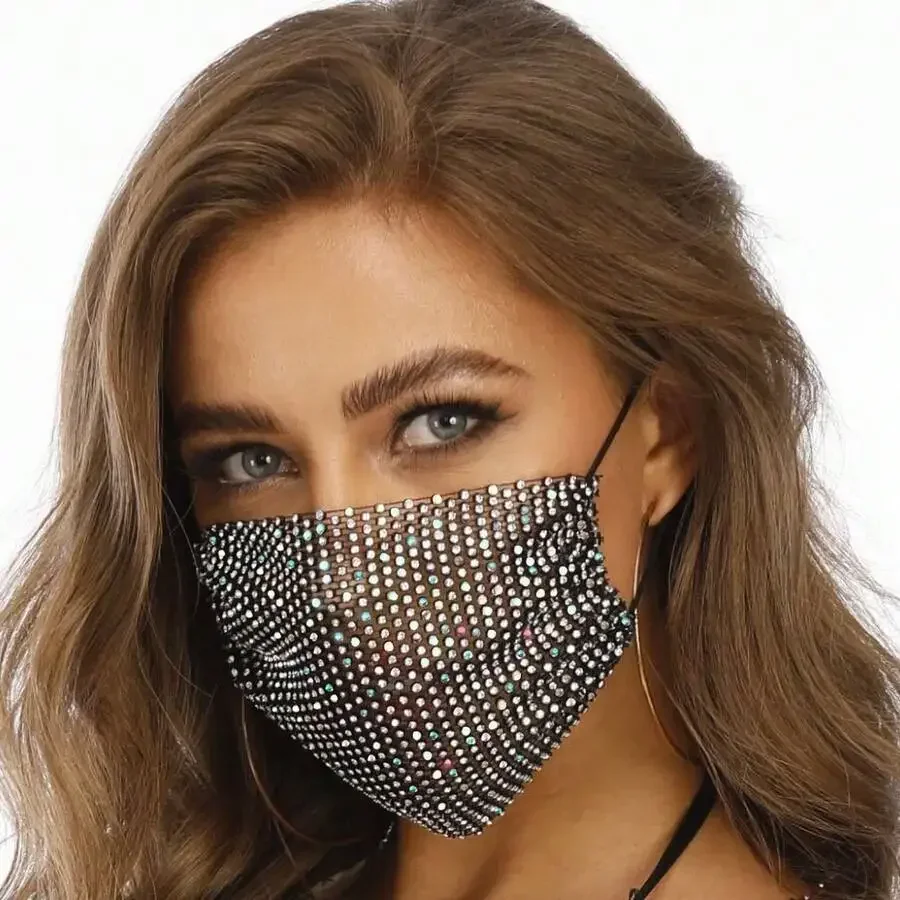 Fishnet Rhinestone Face Mask Washable Mesh Fashion Mask For Women
Fishnet Rhinestone Face Mask Washable Mesh Fashion Mask For Women