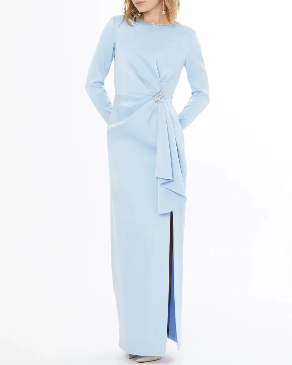 Customized Sky Blue Fashion Formal Jersey Beading Rhinestone Draped Column Scoop Neck Long Dresses Evening Dresses High Quality
Customized Sky Blue Fashion Formal Jersey Beading Rhinestone Draped Column Scoop Neck Long Dresses Evening Dresses High Quality