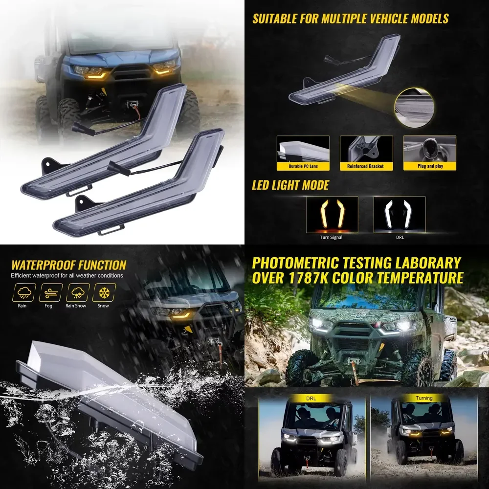 i For Can Am Defender 2020-2022 DRL Turn Signal Kits Front LED Turn Signal with Daytime Running Lights
i For Can Am Defender 2020-2022 DRL Turn Signal Kits Front LED Turn Signal with Daytime Running Lights
