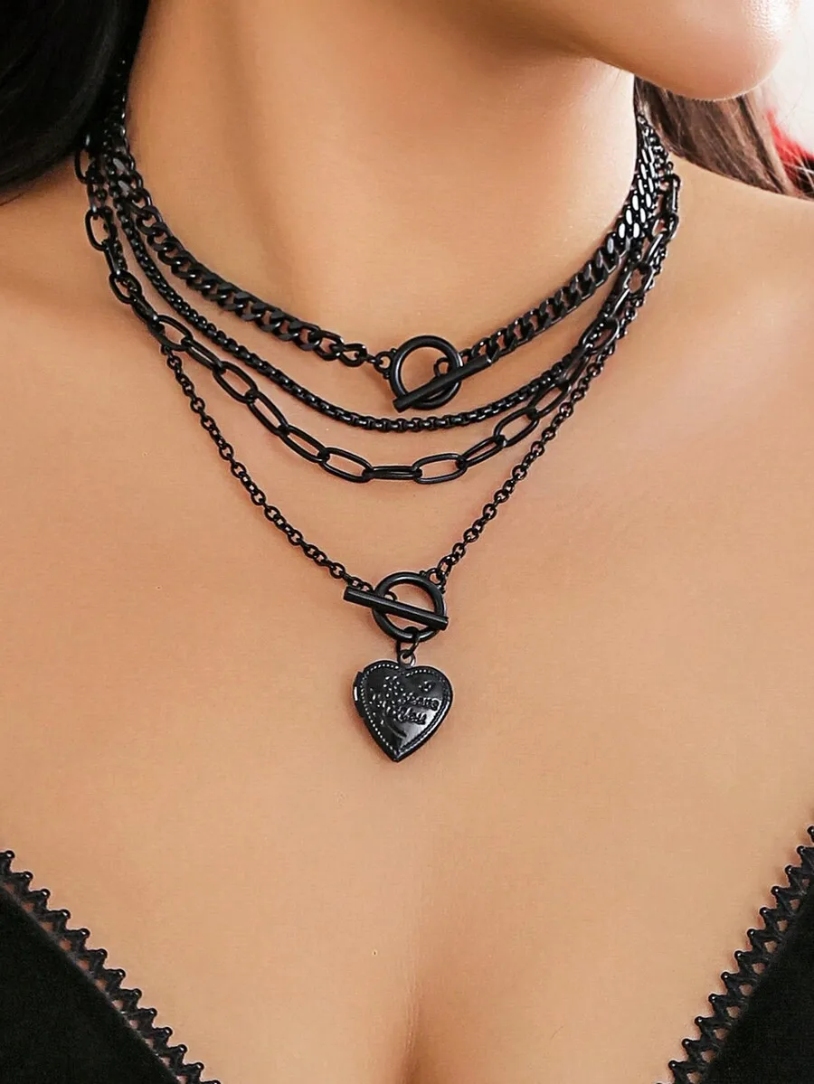 4pcs/Set Vintage Simple Flat Snake Chain Zinc Alloy Pendant Necklace With Ot Clasp, Adjustable Layered Necklace, Everyday Wear A
4pcs/Set Vintage Simple Flat Snake Chain Zinc Alloy Pendant Necklace With Ot Clasp, Adjustable Layered Necklace, Everyday Wear A