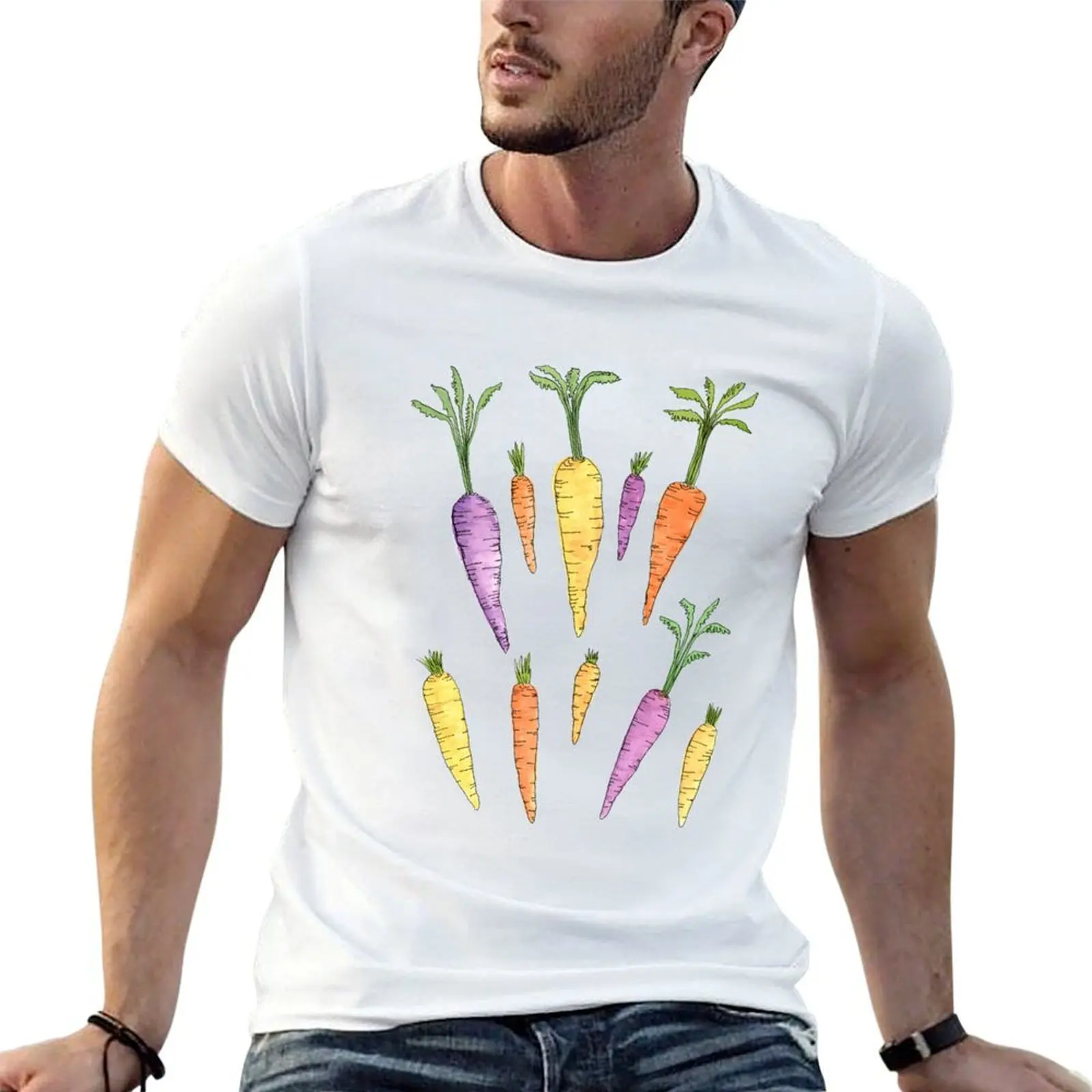 Watercolor Heirloom Carrot Pattern on Textured Cream T-Shirt funny t shirts cotton man t shirt summer T-Shirt
Watercolor Heirloom Carrot Pattern on Textured Cream T-Shirt funny t shirts cotton man t shirt summer T-Shirt