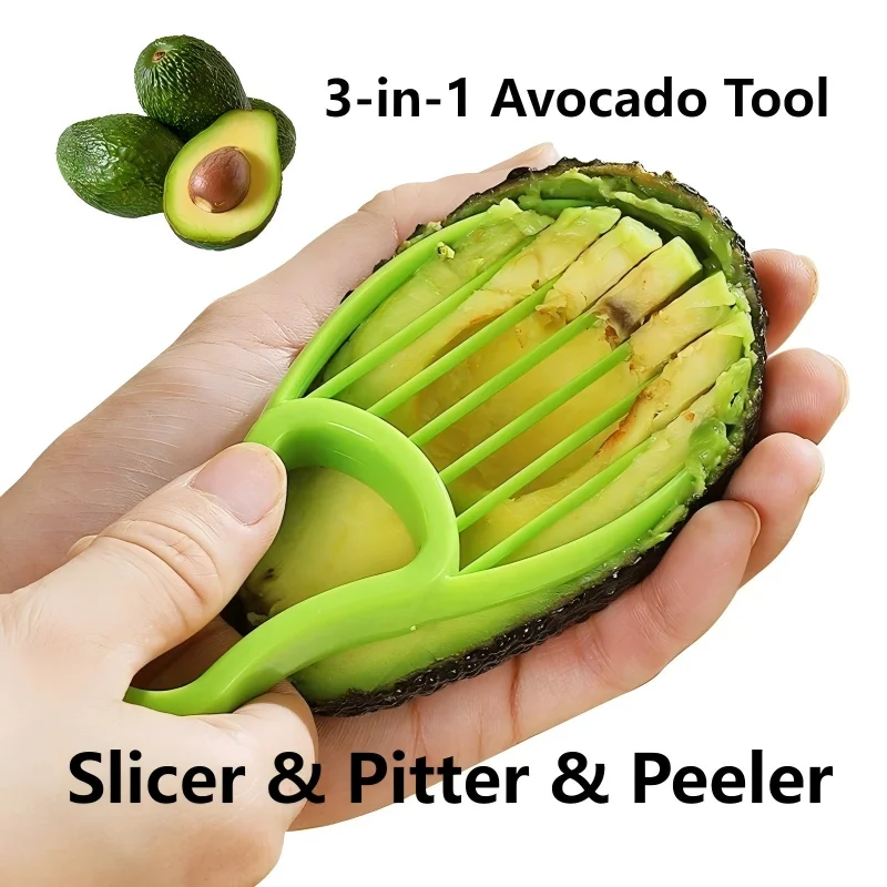 3-in-1 Avocado Tool - Slicer, Pitter and Peeler Kitchen Gadget
3-in-1 Avocado Tool - Slicer, Pitter and Peeler Kitchen Gadget