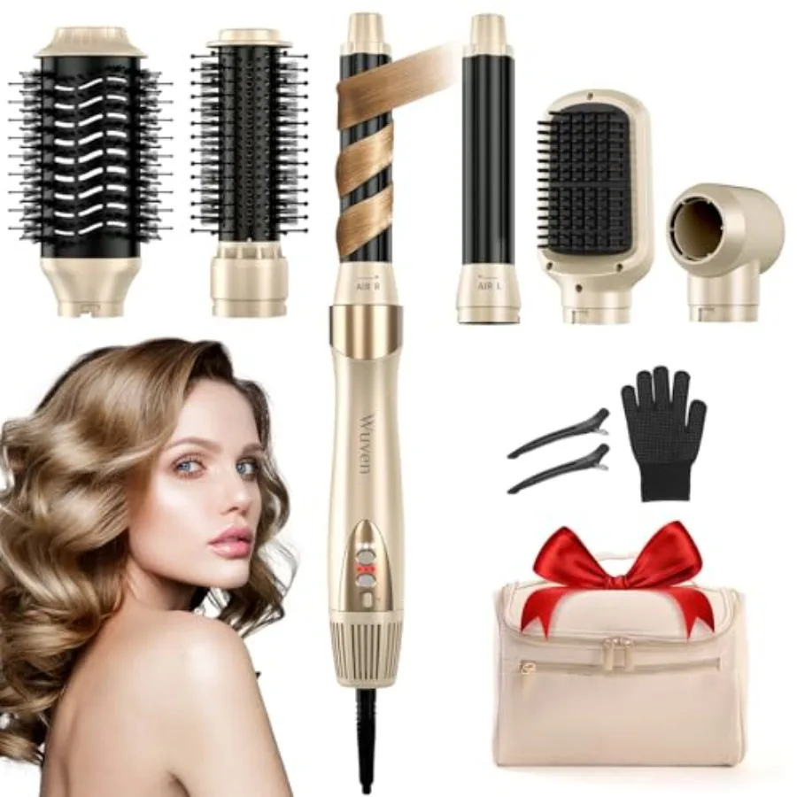 6 in 1 Hair Dryer Brush 110 000 RPM High-Speed Blow Dryer Brush No Heat Damage Hair Styler Auto Curler for Fast Drying Curling
6 in 1 Hair Dryer Brush 110 000 RPM High-Speed Blow Dryer Brush No Heat Damage Hair Styler Auto Curler for Fast Drying Curling