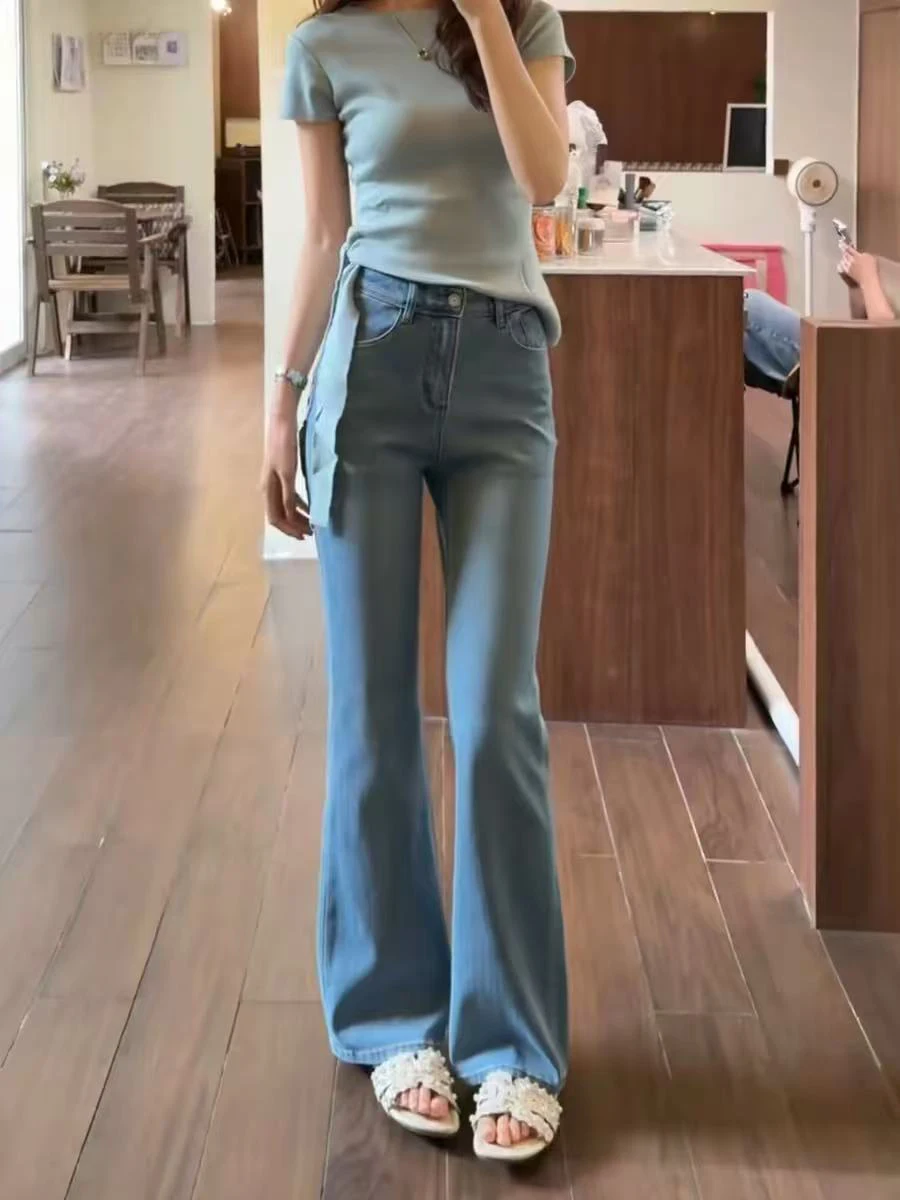 High Waist Bell Bottom Denim Jeans Women's Spring Summer Slimming Elastic Cotton Stretch Bootcut Pants Ladies Fashion
High Waist Bell Bottom Denim Jeans Women's Spring Summer Slimming Elastic Cotton Stretch Bootcut Pants Ladies Fashion
