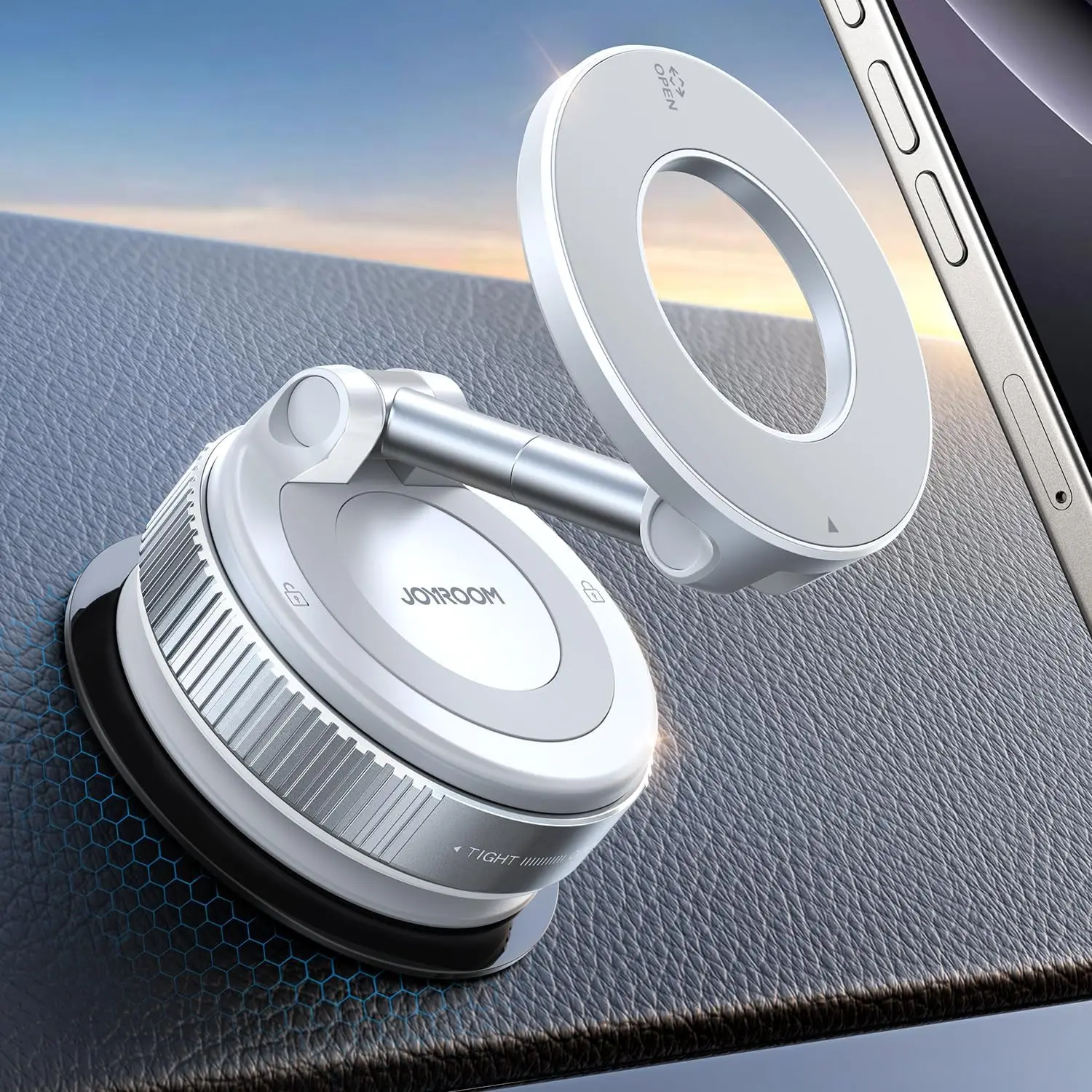 JOYROOM Magsafe Car Mount, Vacuum Car Phone Mount with Strong Magnetic, 360° Metal Strut Suction Cup Phone Mount for iPhone 17 Pro Max/16 15 14 13 12 Series& Android Magsafe Case, White
JOYROOM Magsafe Car Mount, Vacuum Car Phone Mount with Strong Magnetic, 360° Metal Strut Suction Cup Phone Mount for iPhone 17 Pro Max/16 15 14 13 12 Series& Android Magsafe Case, White