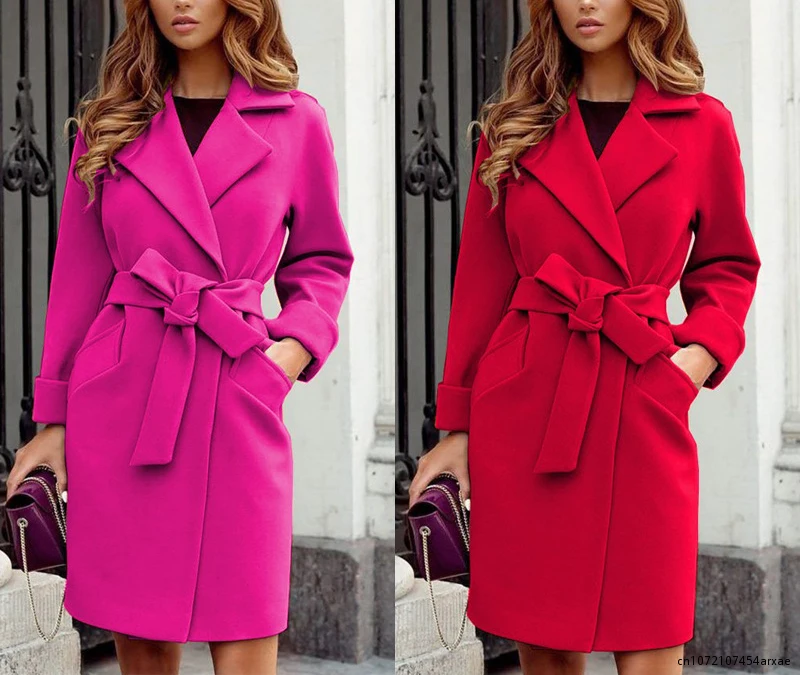 2023 Autumn and Winter Women's Fashionable Slim Fit Temperament Woolen Coat, Suit Collar Belt Slim Tie Long-sleeved Woolen Coat
2023 Autumn and Winter Women's Fashionable Slim Fit Temperament Woolen Coat, Suit Collar Belt Slim Tie Long-sleeved Woolen Coat