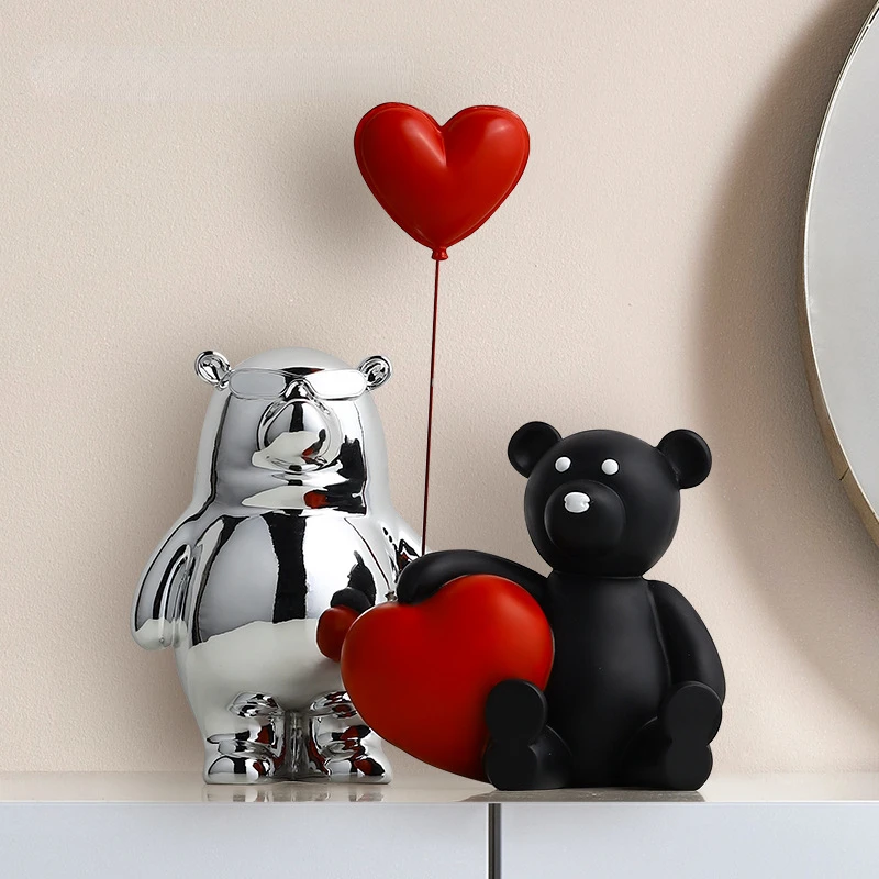Creative Resin Balloon Bear Statue Ornaments Home Decor Crafts Office Desk Figurines Bookcase Bear Love Sculpture Decoration
Creative Resin Balloon Bear Statue Ornaments Home Decor Crafts Office Desk Figurines Bookcase Bear Love Sculpture Decoration