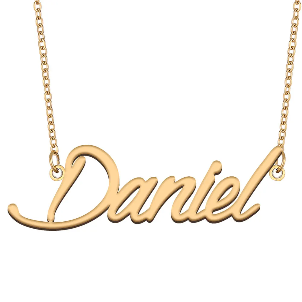 Женское колье из нержавеющей стали Daniel Name, Золотое колье с именной табличкой, колье с надписью
Женское колье из нержавеющей стали Daniel Name, Золотое колье с именной табличкой, колье с надписью