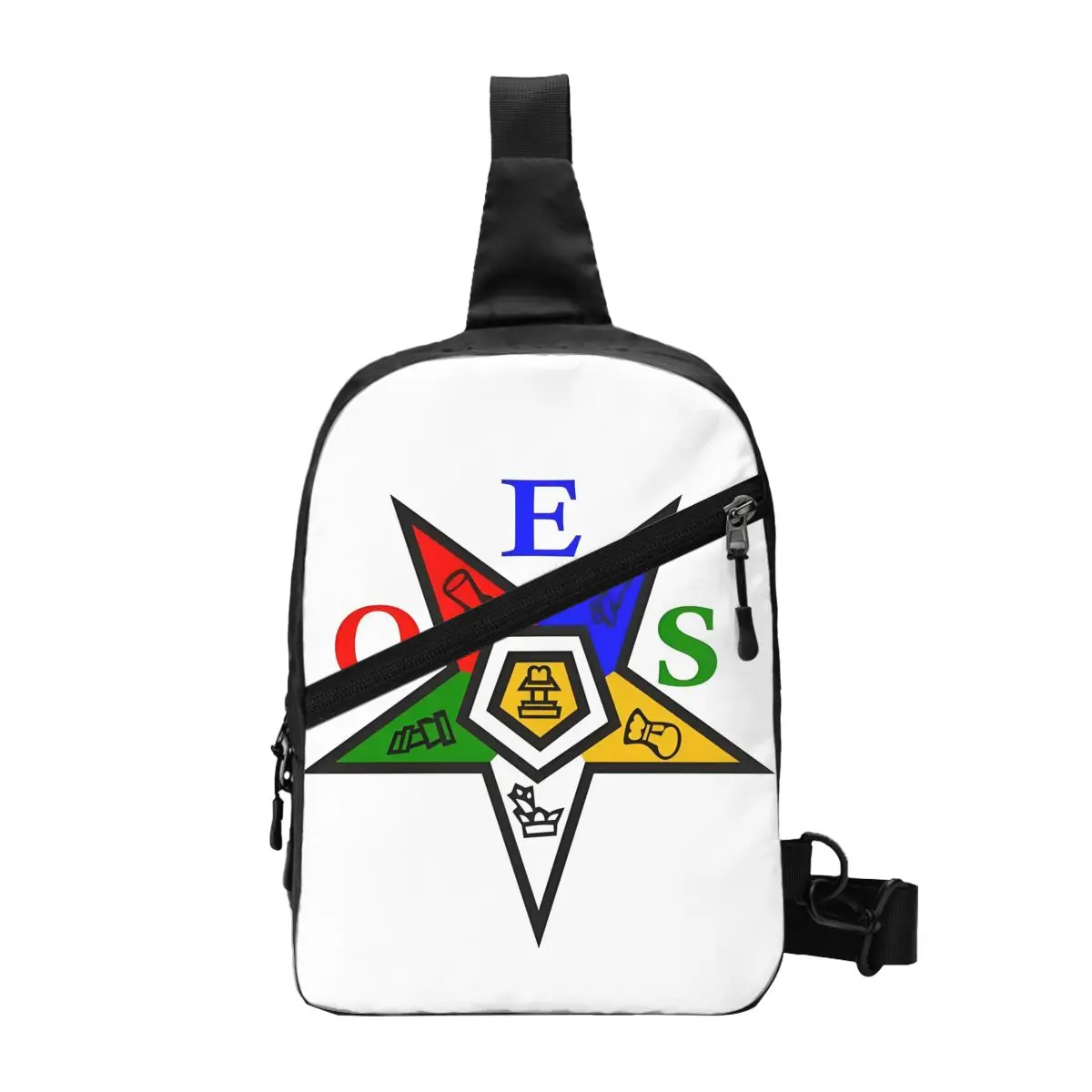 Пользовательские Oes Order Of The Eastern Stars Сумка через плечо на слинге на груди Мужской повседневный рюкзак на плечо для кемпинга и езды на велосипеде
Пользовательские Oes Order Of The Eastern Stars Сумка через плечо на слинге на груди Мужской повседневный рюкзак на плечо для кемпинга и езды на велосипеде