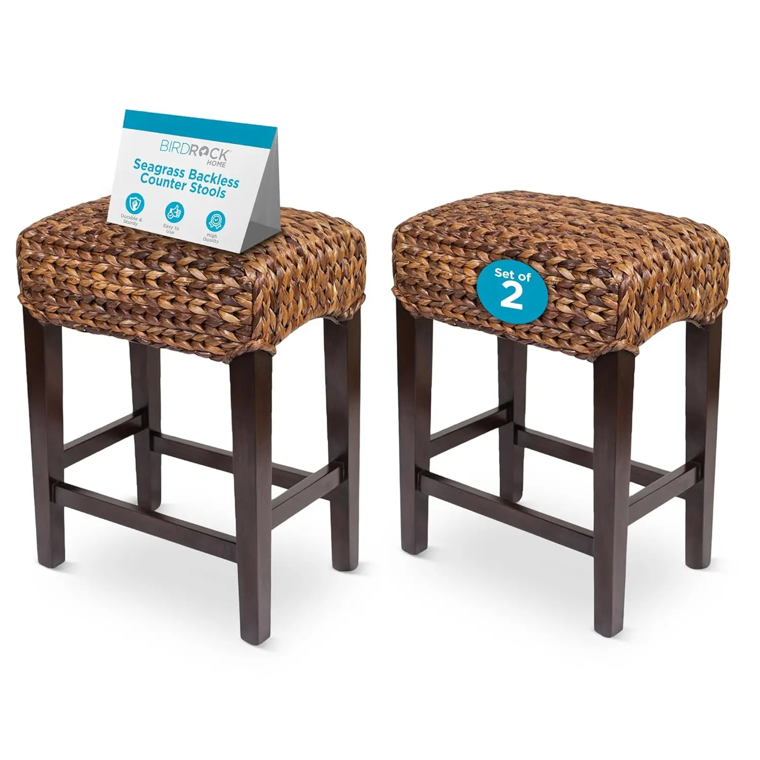 Backless Counter Stool Set of 2 Handwoven Natural Fibers Fully Assembled, Customized
Backless Counter Stool Set of 2 Handwoven Natural Fibers Fully Assembled, Customized
