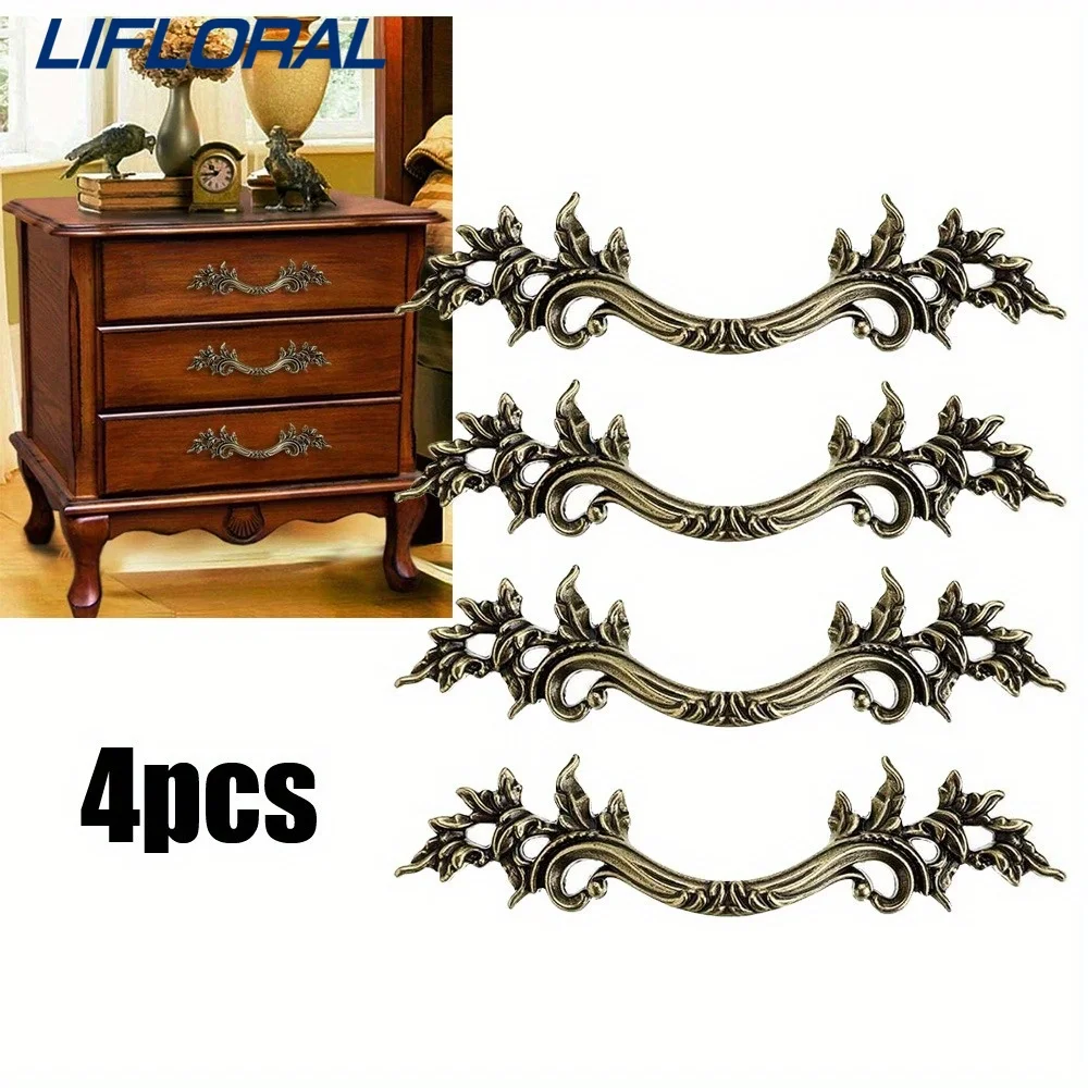 4pcs European Style Vintage Cabinet Handles Pulls, Antique Decorative Dresser Drawer Pulls Retro Drawer Pull Handles Knobs
4pcs European Style Vintage Cabinet Handles Pulls, Antique Decorative Dresser Drawer Pulls Retro Drawer Pull Handles Knobs