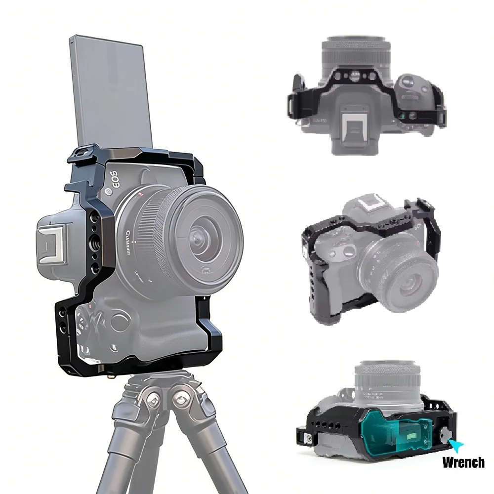 Aluminum Alloy R50 Camera Cage for Canon EOS R50 Protective Frame w 1/4" 3/8"Cold Shoe Mounting Holes,Compatible with Stabilizer
Aluminum Alloy R50 Camera Cage for Canon EOS R50 Protective Frame w 1/4" 3/8"Cold Shoe Mounting Holes,Compatible with Stabilizer