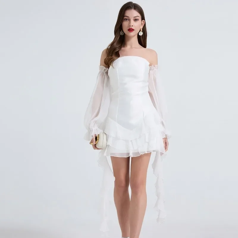 Spring Summer Elegant Shoulder Strapless Nightclub Birthday Party Dress with Waist Drop Fairy Flowing Ruffled Skirt
Spring Summer Elegant Shoulder Strapless Nightclub Birthday Party Dress with Waist Drop Fairy Flowing Ruffled Skirt