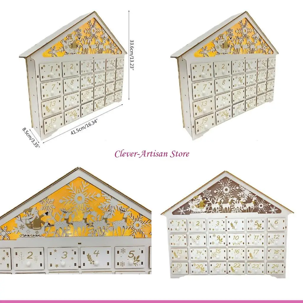 E06B Рождественский деревянный календарь приключений со светодиодной подсветкой, снежинка, олень, ящик обратного отсчета
E06B Рождественский деревянный календарь приключений со светодиодной подсветкой, снежинка, олень, ящик обратного отсчета