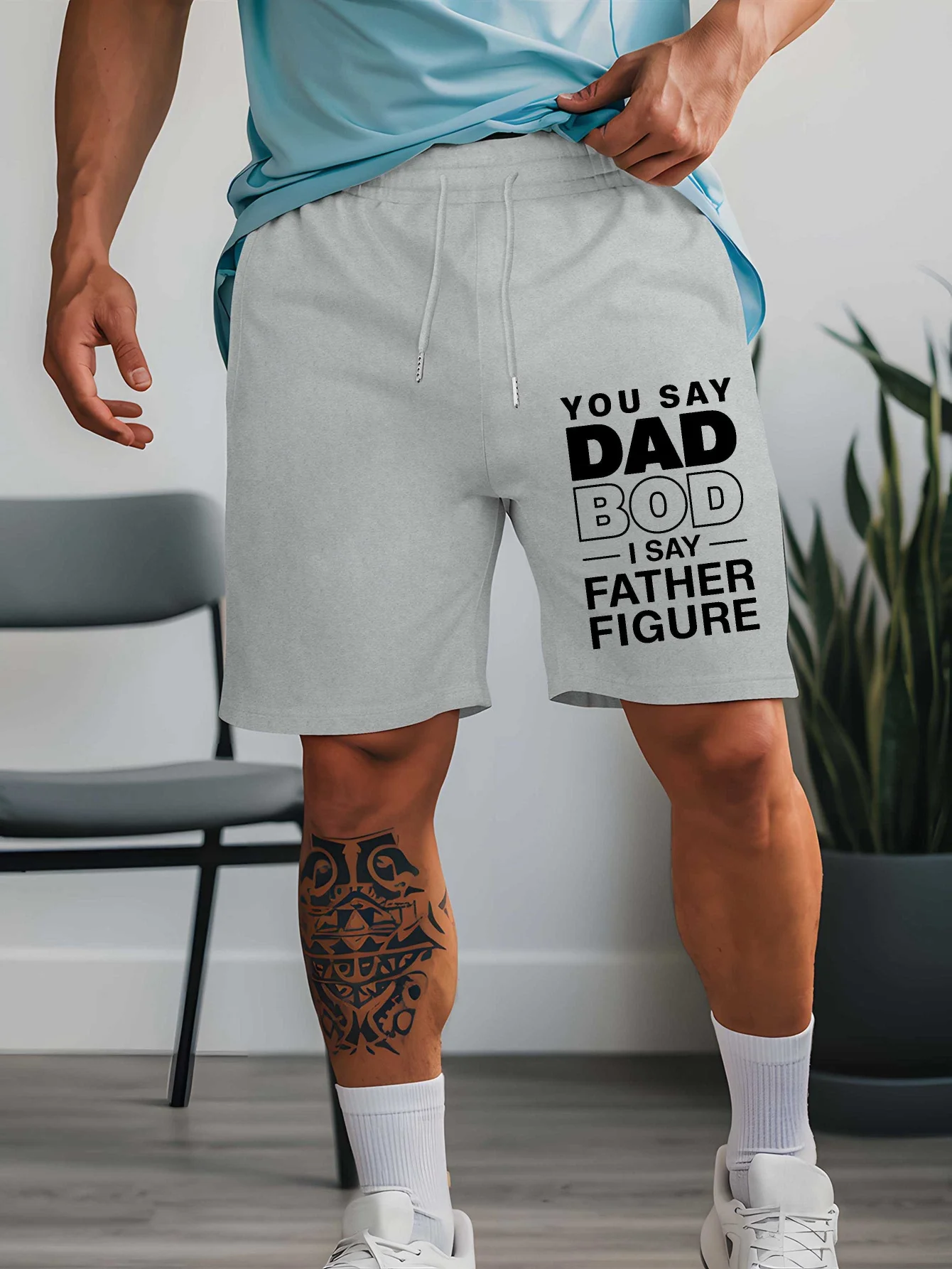 Men's fun fitness and casual sports shorts with the words' You Say Dad Bod Father Figure '
Men's fun fitness and casual sports shorts with the words' You Say Dad Bod Father Figure '