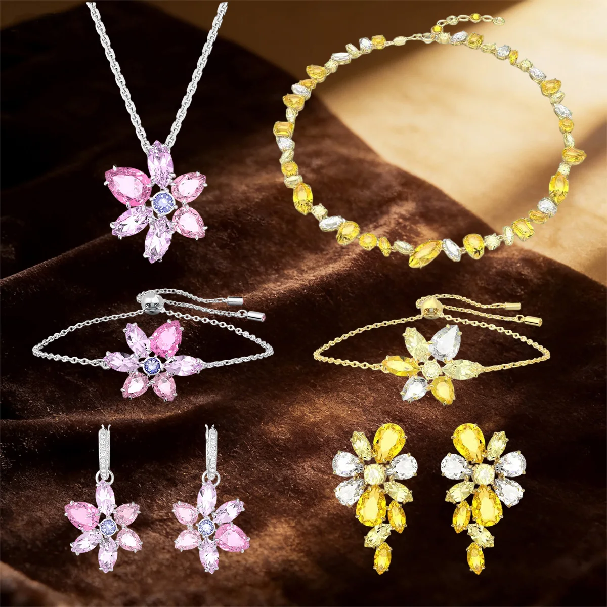 Charm Fashion Dopamine Petal Flower Crystal Necklace Bracelet Earnail Set Daily Party Workplace Commuter Versatile Holiday Gift
Charm Fashion Dopamine Petal Flower Crystal Necklace Bracelet Earnail Set Daily Party Workplace Commuter Versatile Holiday Gift