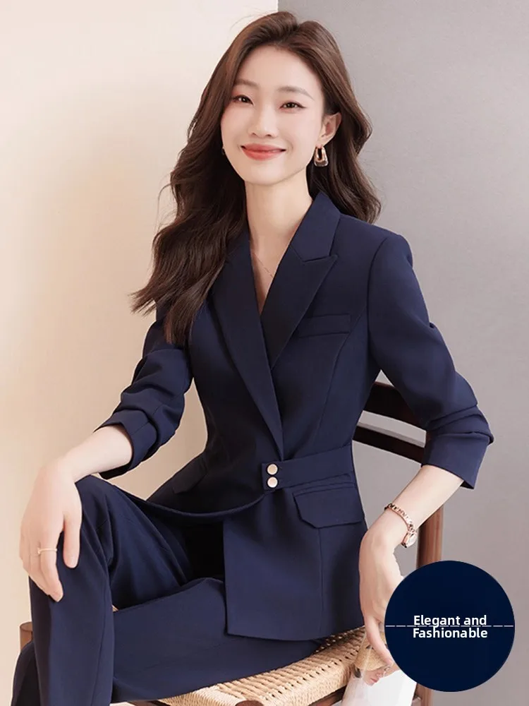 Cobalt Blue Women's Suit Jacket Professional Work Commute Style Long Sleeve Button up Career Outfit Elegant Office Set
Cobalt Blue Women's Suit Jacket Professional Work Commute Style Long Sleeve Button up Career Outfit Elegant Office Set