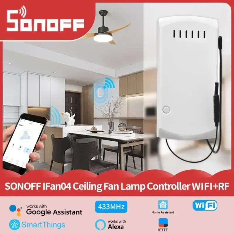 SONOFF IFan04 Wifi Smart Fan Switch Celling Fan/Light Controller 433 RF/APP/Voice Remote Control Adjust Speed Smart Home
SONOFF IFan04 Wifi Smart Fan Switch Celling Fan/Light Controller 433 RF/APP/Voice Remote Control Adjust Speed Smart Home