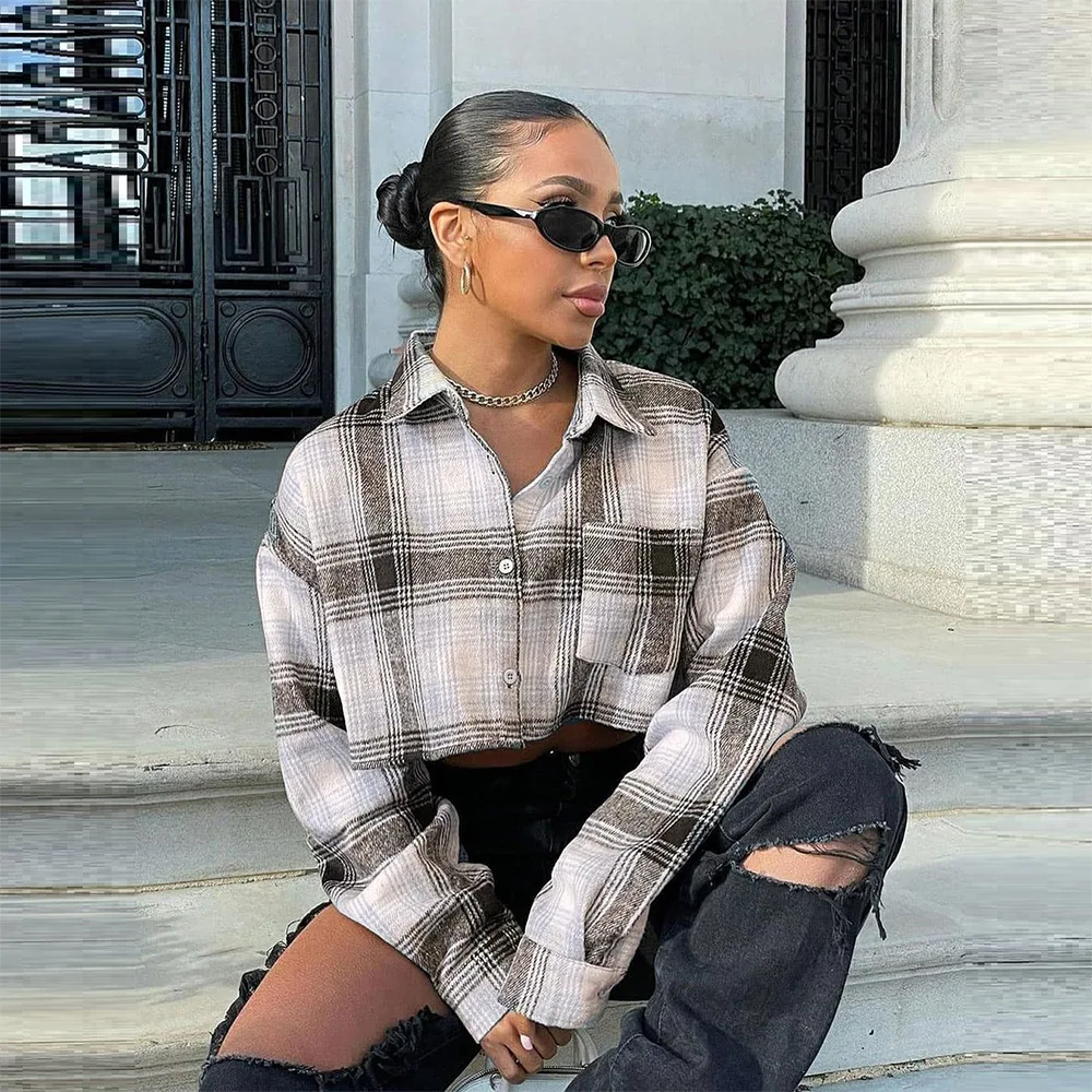 Plaid Blouse T Shirts Crop Top Y2K Streetwear Women Fall Autumn Clothes 2022 Casual Oversize Long Sleeve Vintage Tshirt Tops
Plaid Blouse T Shirts Crop Top Y2K Streetwear Women Fall Autumn Clothes 2022 Casual Oversize Long Sleeve Vintage Tshirt Tops