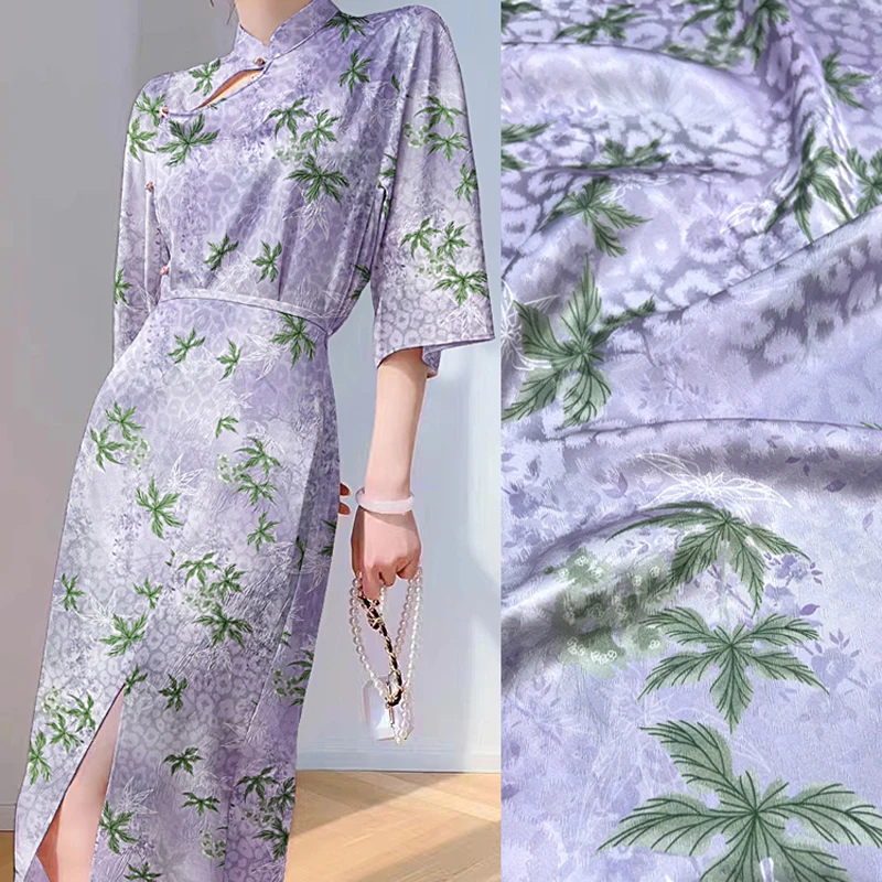 114CM Wide 17MM Jacquard Silk Fabric for Summer One-piece Dress Clothes Pants Butterfly Floral Purple Silk Fabric D1543
114CM Wide 17MM Jacquard Silk Fabric for Summer One-piece Dress Clothes Pants Butterfly Floral Purple Silk Fabric D1543